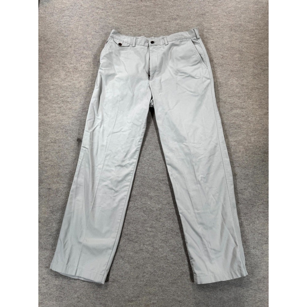 Savane Authentic Chino Pants Mens 36x32 Gray Cotton Straight Leg 10743D301